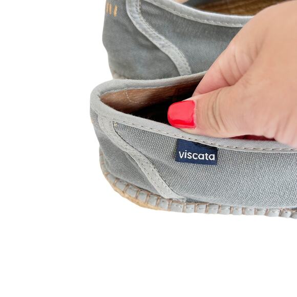 Viscata Barcelona Gray Espadrille Flats Sz 45 Sz 12 - Picture 2 of 10